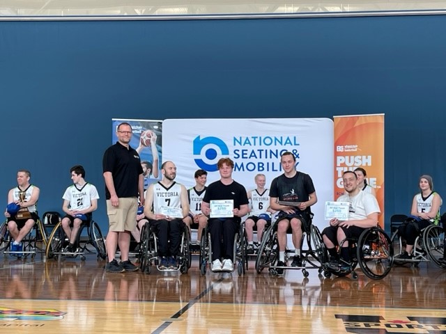 Cameron with his BC Wheelchair basketball team