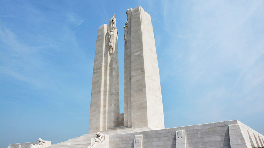 Photo of the Canadian National Vimy Memorial site in France.