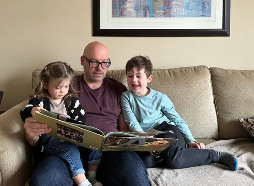 Matt Shaw with his wife, son, and daughter.