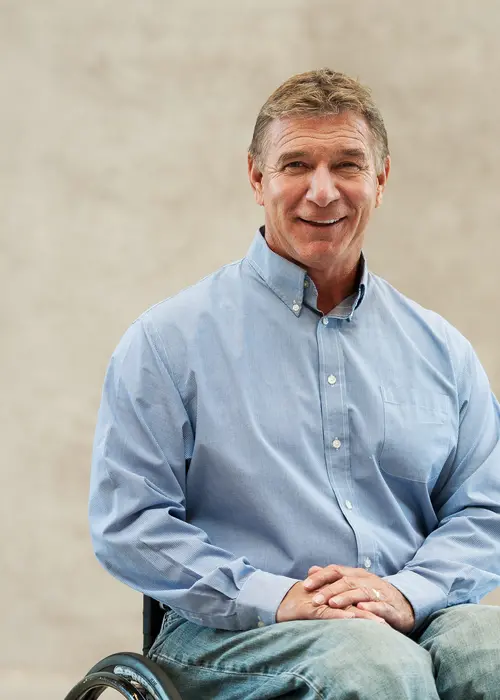 Photo of Rick Hansen hands folded